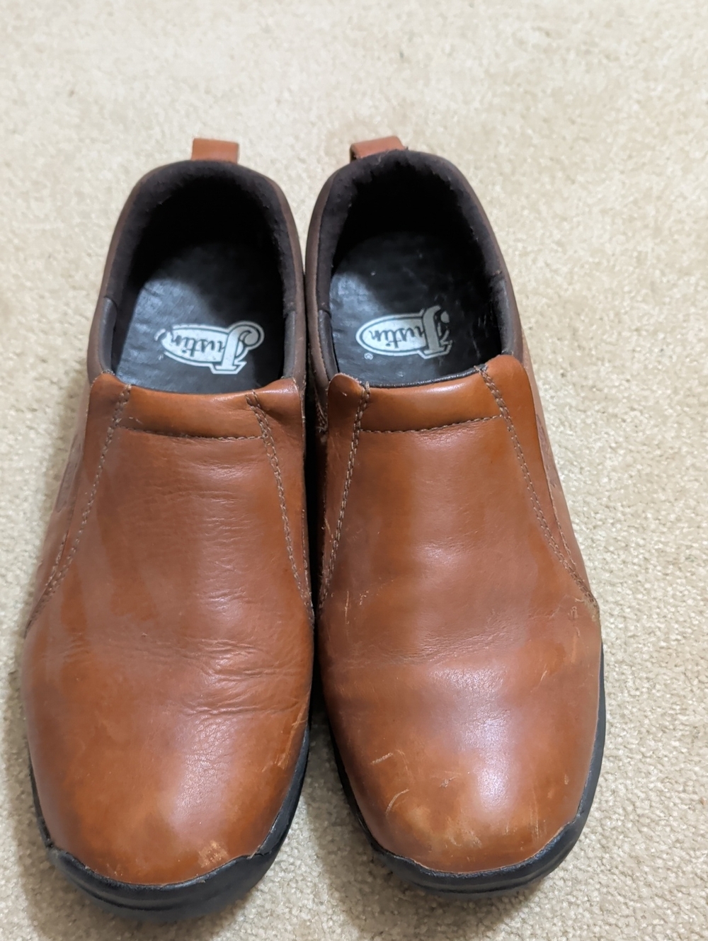 Justin Boots Men's Slip-On Leather Loafers in Tan Brown